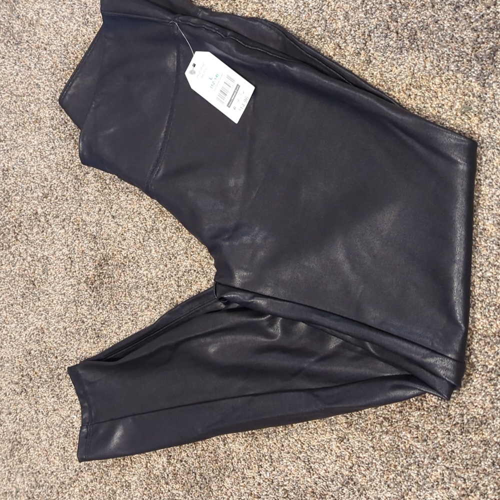 Time And Tru High Rise Faux Leather Leggings - Black Size L